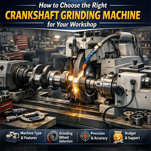 industrial crankshaft grinding machine close-up