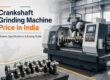 Crankshaft grinding machine with crankshafts in an industrial workshop