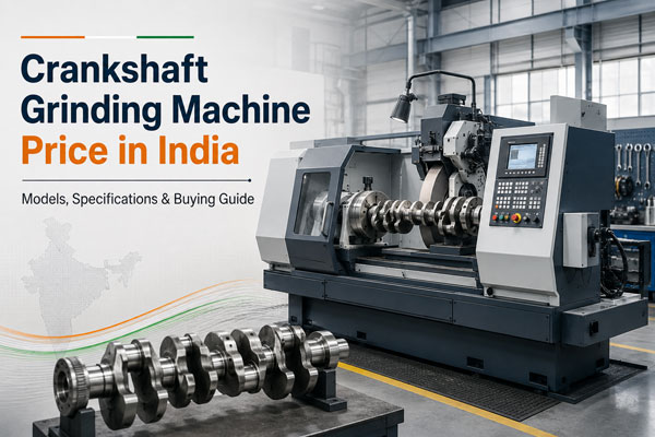 Crankshaft grinding machine with crankshafts in an industrial workshop
